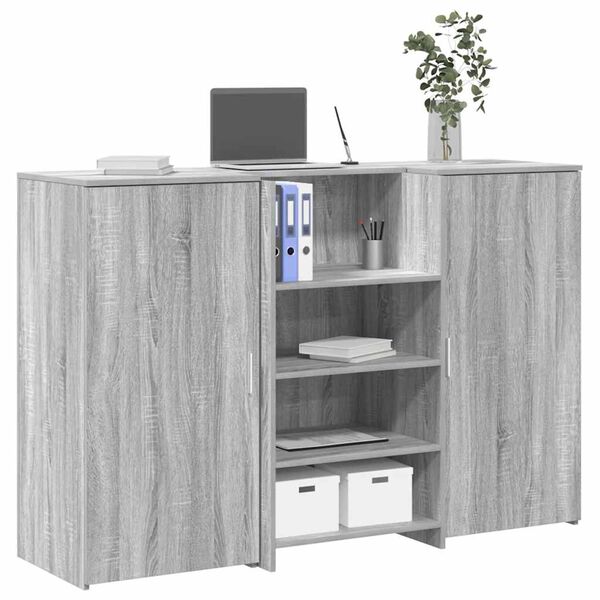 vidaXL Banco Reception Grigio Sonoma 155x50x103,5 cm Legno Multistrato