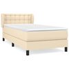 vidaXL Giroletto a Molle con Materasso Crema 80x200 cm inTessuto