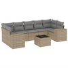 vidaXL Set Divano da Giardino 8 pz con Cuscini Beige in Polyrattan