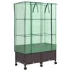 vidaXL Vaso da Giardino con Copertura per Serra e Ruote 2 pz Marrone