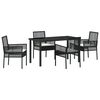 vidaXL Set da Pranzo per Giardino 5 pz Nero polyrattan