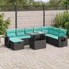 vidaXL Set Divano da Giardino 9pz con Cuscini Grigio Polyrattan Acacia
