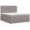 vidaXL Letto box spring con materasso Tortora 160 x 200 cm Tessuto