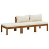 vidaXL Set Divani da Giardino 3 pz con Cuscini Crema in Legno Acacia