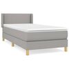 vidaXL Giroletto a Molle con Materasso Grigio Chiaro100x200 cm Tessuto