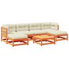 vidaXL Set Divani Giardino 7 pz con Cuscini Marrone Cera Massello Pino