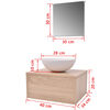 vidaXL Mobili da Bagno con Lavabo Set 3 pz Beige