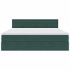 vidaXL Letto con contenitore e LED Verde Scuro 180 x 200 cm Velluto