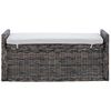 vidaXL Panchina con contenitore Nero Lavato 110 x 40 x 50 cm Rattan