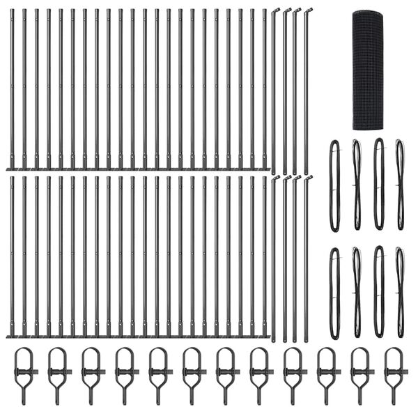 vidaXL Palo della recinzione Grigio 100 x 0,4 m (rete 25 x 25 mm)