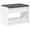 vidaXL Panca per ingresso con cuscino Bianco 63 x 38 x 45 cm