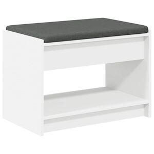 vidaXL Panca per ingresso con cuscino Bianco 63 x 38 x 45 cm