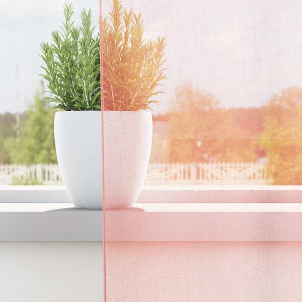 vidaXL Tende in Voile con Tasche per Aste 2 pz Rosa