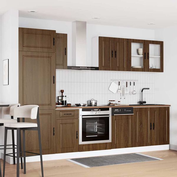 vidaXL Set Mobili da Cucina 8 pz Kalmar Rovere Marrone in Truciolato