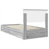 vidaXL Letto con Contenitore con testiera Grigio Sonoma 100 x 200 cm