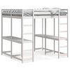 vidaXL Letto Soppalco Scrivania e Scala Bianco 140x200cm Massello Pino