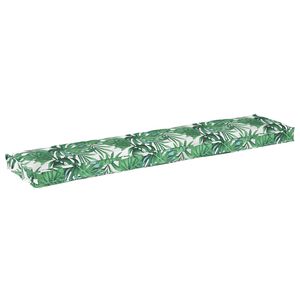 vidaXL Cuscino per pallet Floreale Motivo Foglia Verde 180 x 40 x 8 cm