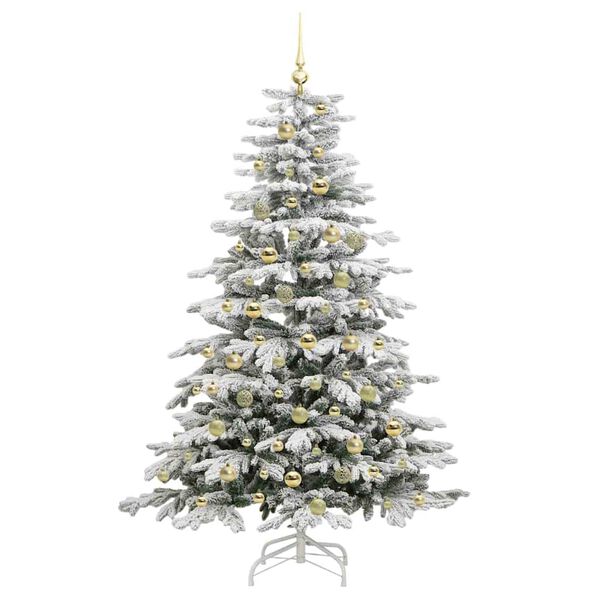 vidaXL Albero di Natale Artificiale con Rami Pieghevoli Bianco 180 cm
