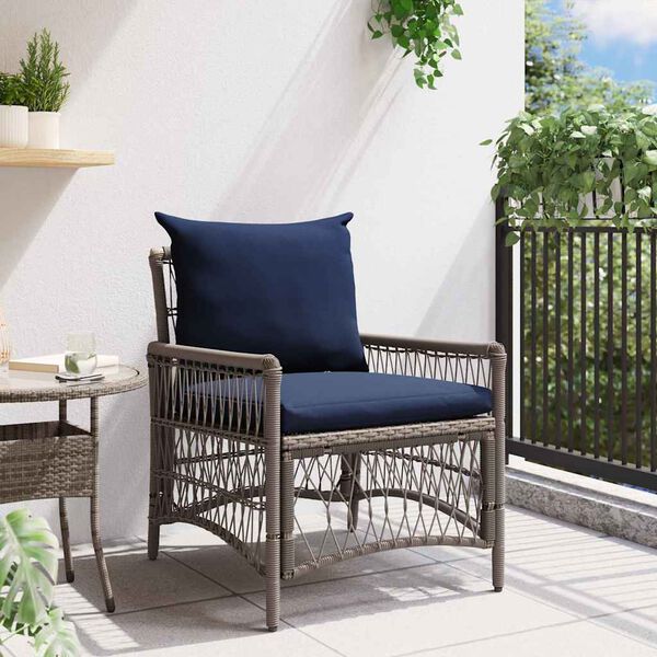 vidaXL Sedia da Giardino Grigio 60 x 70 x 78cm polyrattan