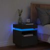 vidaXL Comodino con Luci LED Nero 40x39x48,5 cm