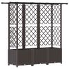 vidaXL Letto Rialzato con Griglia e Tetto Marrone 162,5 x 40 x 138 cm