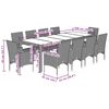 vidaXL Set da Pranzo da Giardino 11 pz con Cuscini Polyrattan e Vetro