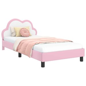vidaXL Struttura letto bambini con testata Rosa 90 x 190 cm PU