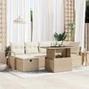 vidaXL Set Divano da Giardino con cuscino 7 pcs Beige Poly Rattan