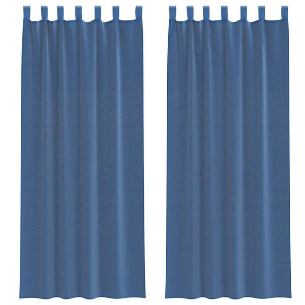 vidaXL Tende in Voile con Passanti 2 pz Blu Reale 140x260 cm