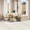 vidaXL Set Divano da Giardino 13 pcs Beige polyrattan