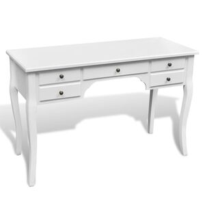 vidaXL Scrivania in Stile Francese Legno con Gambe Curve e 5 Cassetti