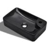 vidaXL Lavandino Bagno in Ceramica Nera con Foro per Rubinetto