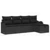 vidaXL Set Divano da Giardino 5 pz Poly Rattan