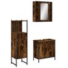 vidaXL Set Mobili da Bagno 3 pz Rovere Fumo in Legno Multistrato