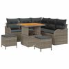 vidaXL Set Divano da Giardino 8 pz Grigio polyrattan