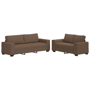 vidaXL Set di Divani 2 pz con Cuscini Marrone in Tessuto