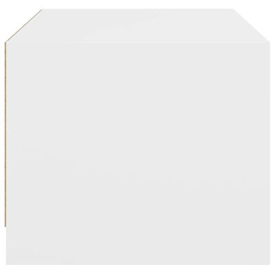 vidaXL Tavolino da Salotto con Ante in Vetro Bianco 68x50x42 cm