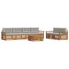 vidaXL Set di divani da esterno 7 pcs Grigio Naturale e Chiaro