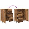 vidaXL Credenza con cassetto 2 pcs Legno vecchio Legno multistrato