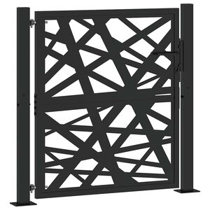 vidaXL Cancello da giardino nero 100x100 cm in acciaio design leggero