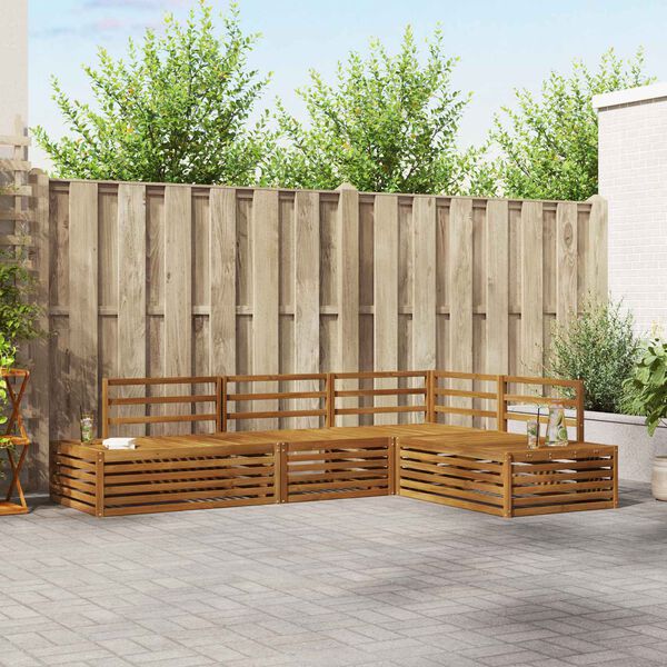 vidaXL Set di divani da esterno 4 Pezzo Naturale