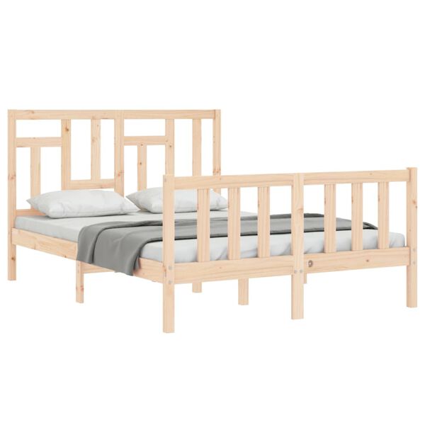 vidaXL Letto senza Materasso 140x190 cm in Legno Massello di Pino