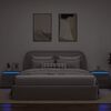 vidaXL Comodini a Parete con luci LED 2 pz Grigio Sonoma