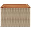 vidaXL Tavolo da Giardino Beige 55x55x37 cm Polyrattan e Legno Acacia