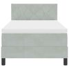 vidaXL Letto a molle con materasso Grigio chiaro 100 x 200 cm Velluto