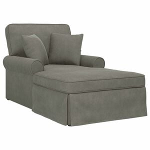 vidaXL Chaise Longe con Gonna 3 pz Grigio chiaro Tessuto in Cords