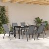 vidaXL Set da Pranzo per Giardino 7 pcs Grigio e Nero