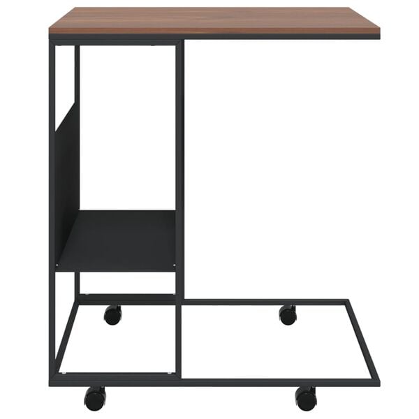 vidaXL Tavolino con Ruote Nero 55x36x63,5 cm in Legno Multistrato