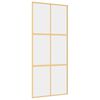 vidaXL Porta Scorrevole Dorata 90x205 Vetro Trasparente ESG Alluminio