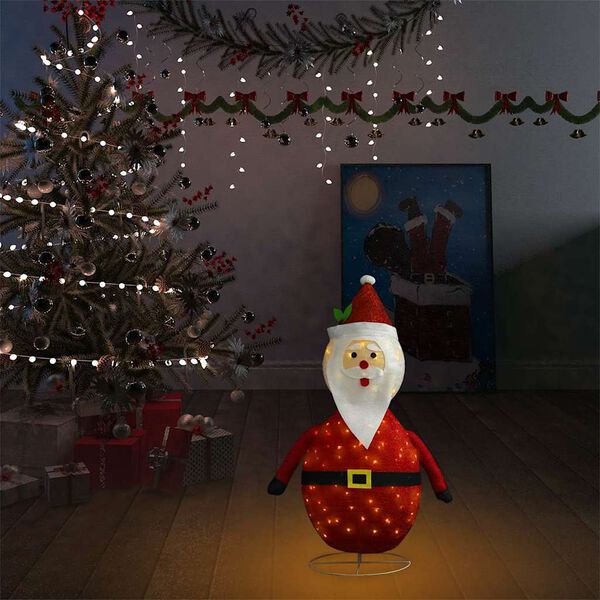 vidaXL Figura Decorativa Babbo Natale con LED Tessuto Lusso 60 cm